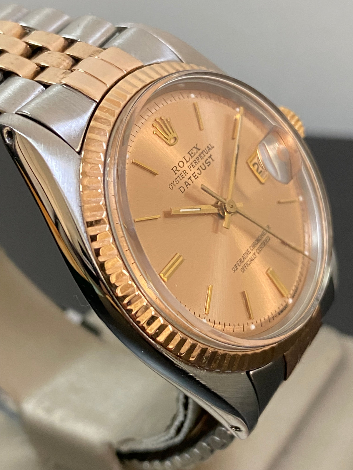 Rolex Steel and Everose Gold Datejust 36 - Fluted Bezel - Rose Index Dial - Jubilee Bracelet - 1601