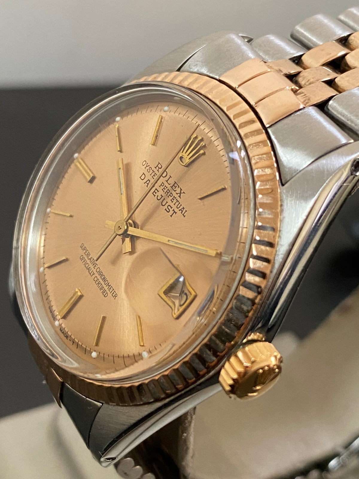 Rolex Steel and Everose Gold Datejust 36 - Fluted Bezel - Rose Index Dial - Jubilee Bracelet - 1601