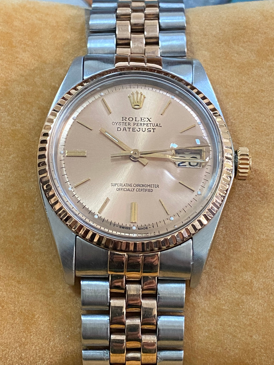 Rolex Steel and Everose Gold Datejust 36 - Fluted Bezel - Rose Index Dial - Jubilee Bracelet - 1601