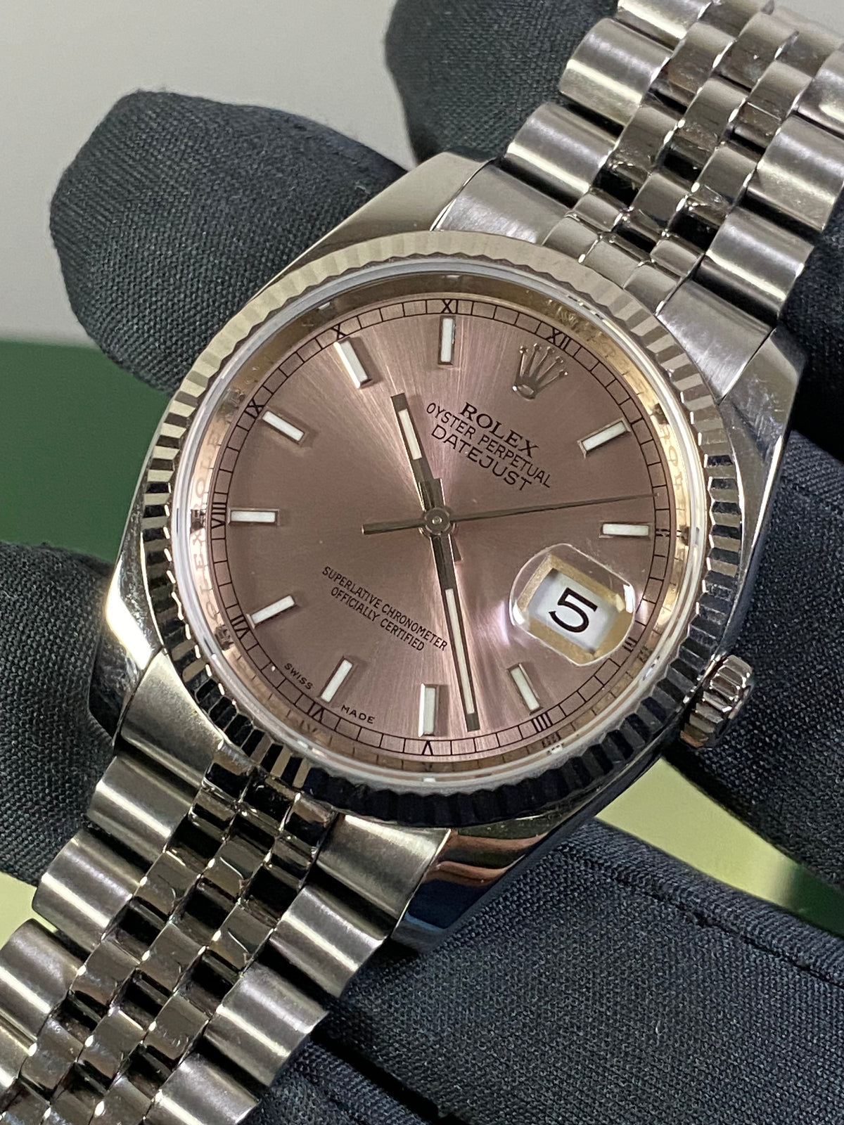 Rolex Steel Datejust 36 - Fluted Bezel - Pink Index Dial - Jubilee Bracelet - 116234