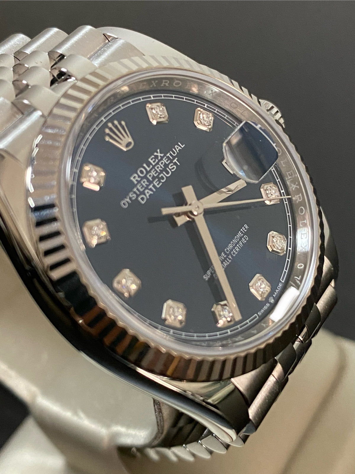 Rolex Steel Datejust 36 - 2024 - Fluted Bezel - Blue Diamond Dial - Jubilee Bracelet - 126234 *FULL SET*