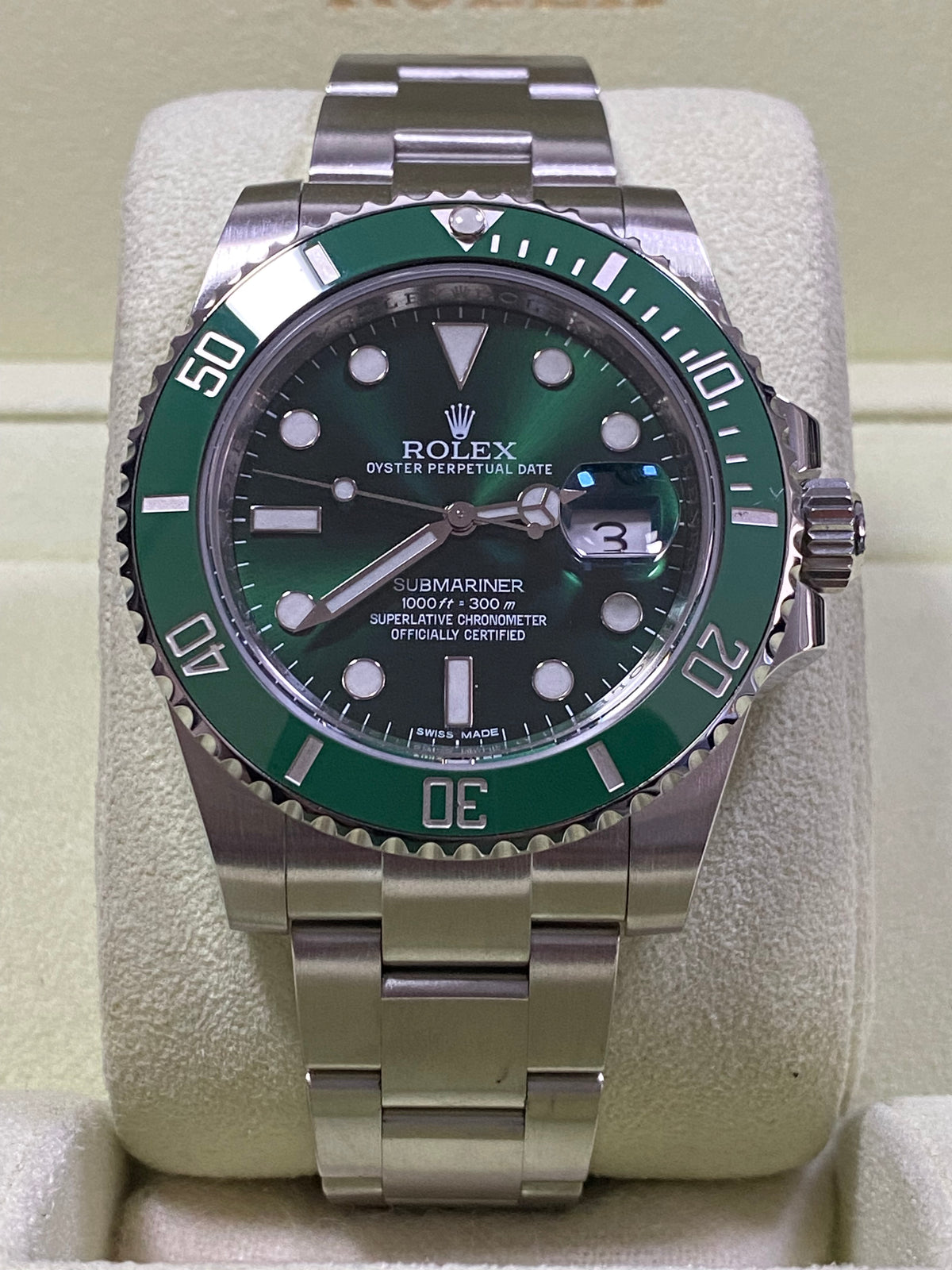 Rolex Steel Submariner Date - 2015 - "Hulk" - Green Dial - 116610LV