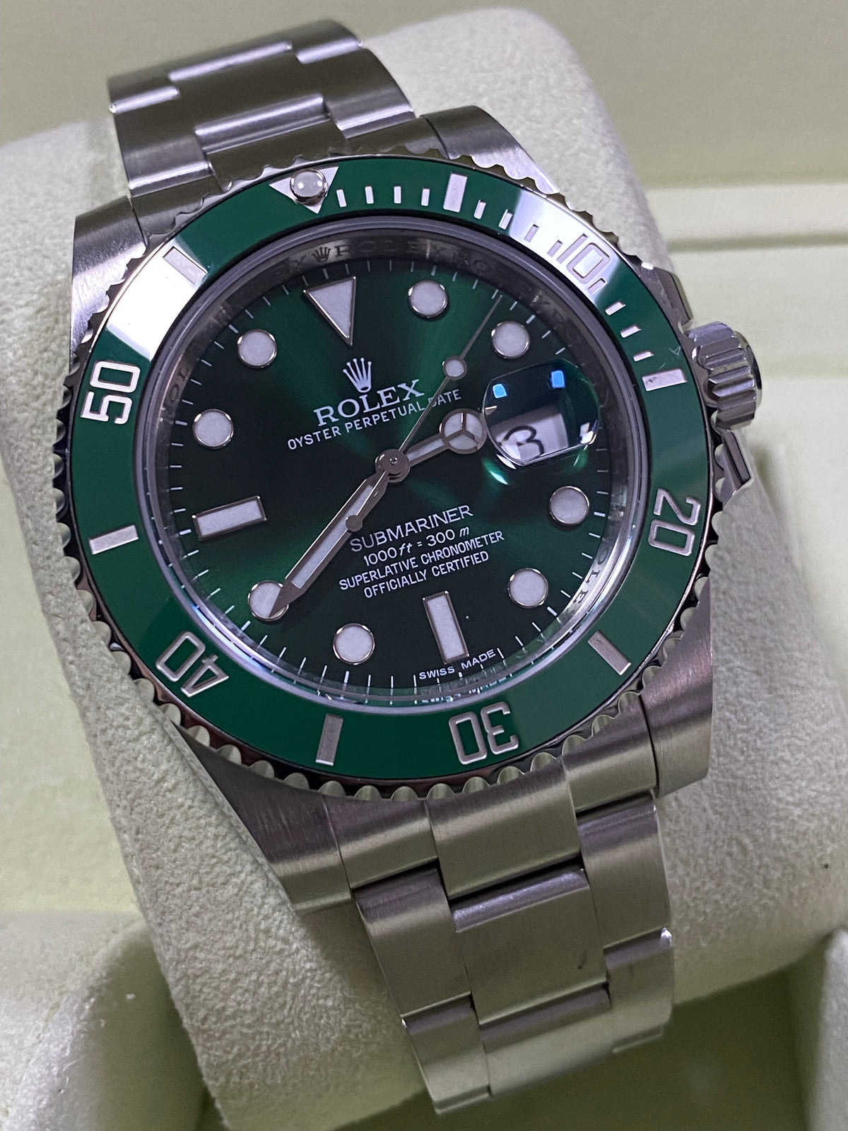 Rolex Steel Submariner Date - 2015 - "Hulk" - Green Dial - 116610LV