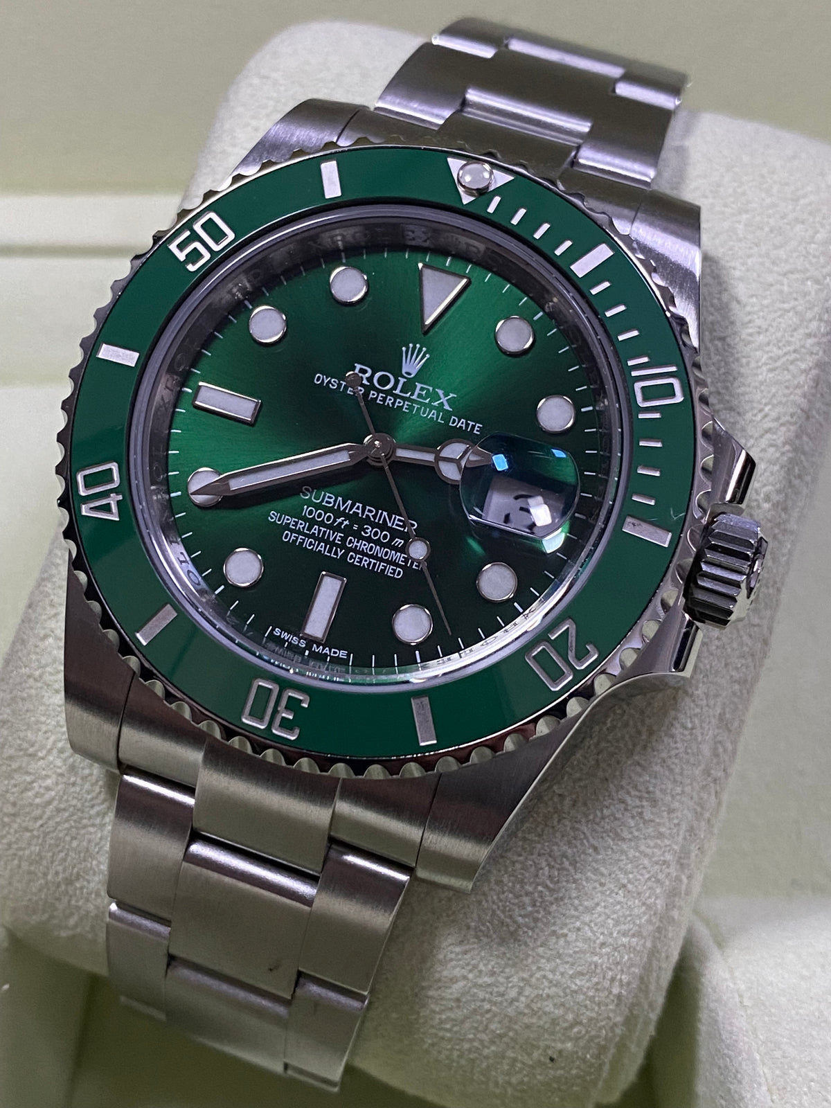 Rolex Steel Submariner Date - 2015 - "Hulk" - Green Dial - 116610LV