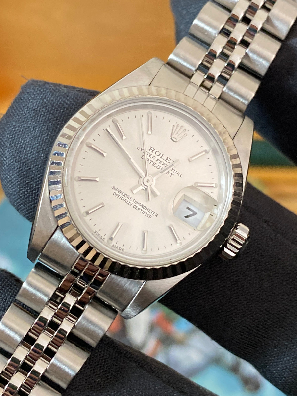 Rolex Steel Lady-Datejust 26 - P serial - Fluted Bezel - Silver Index Dial - Jubilee Bracelet - 79174