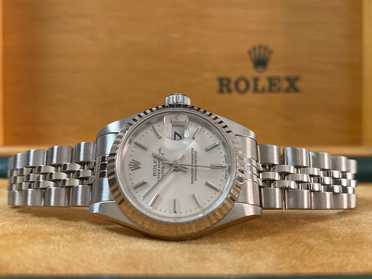 Rolex Steel Lady-Datejust 26 - P serial - Fluted Bezel - Silver Index Dial - Jubilee Bracelet - 79174