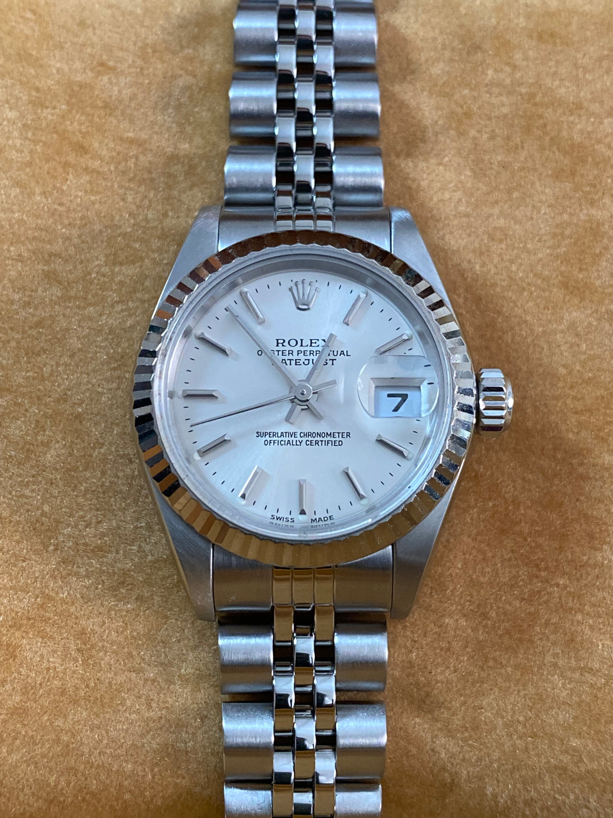 Rolex Steel Lady-Datejust 26 - P serial - Fluted Bezel - Silver Index Dial - Jubilee Bracelet - 79174