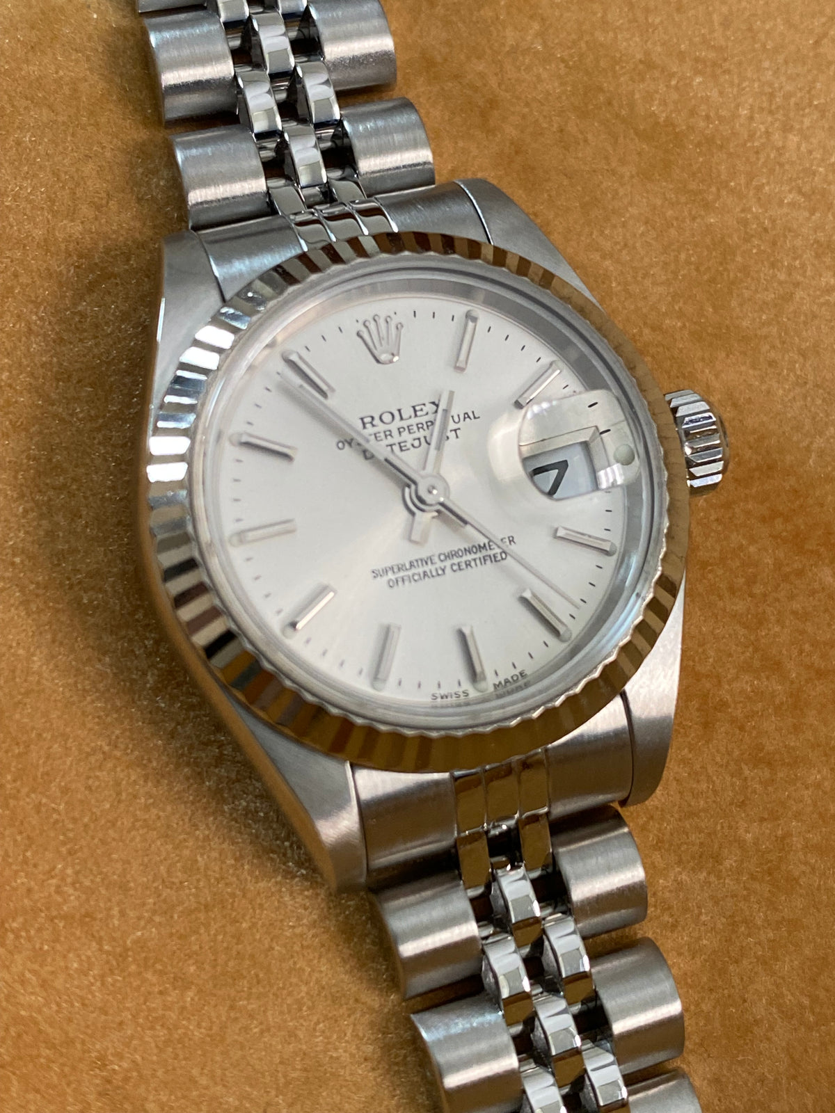 Rolex Steel Lady-Datejust 26 - P serial - Fluted Bezel - Silver Index Dial - Jubilee Bracelet - 79174