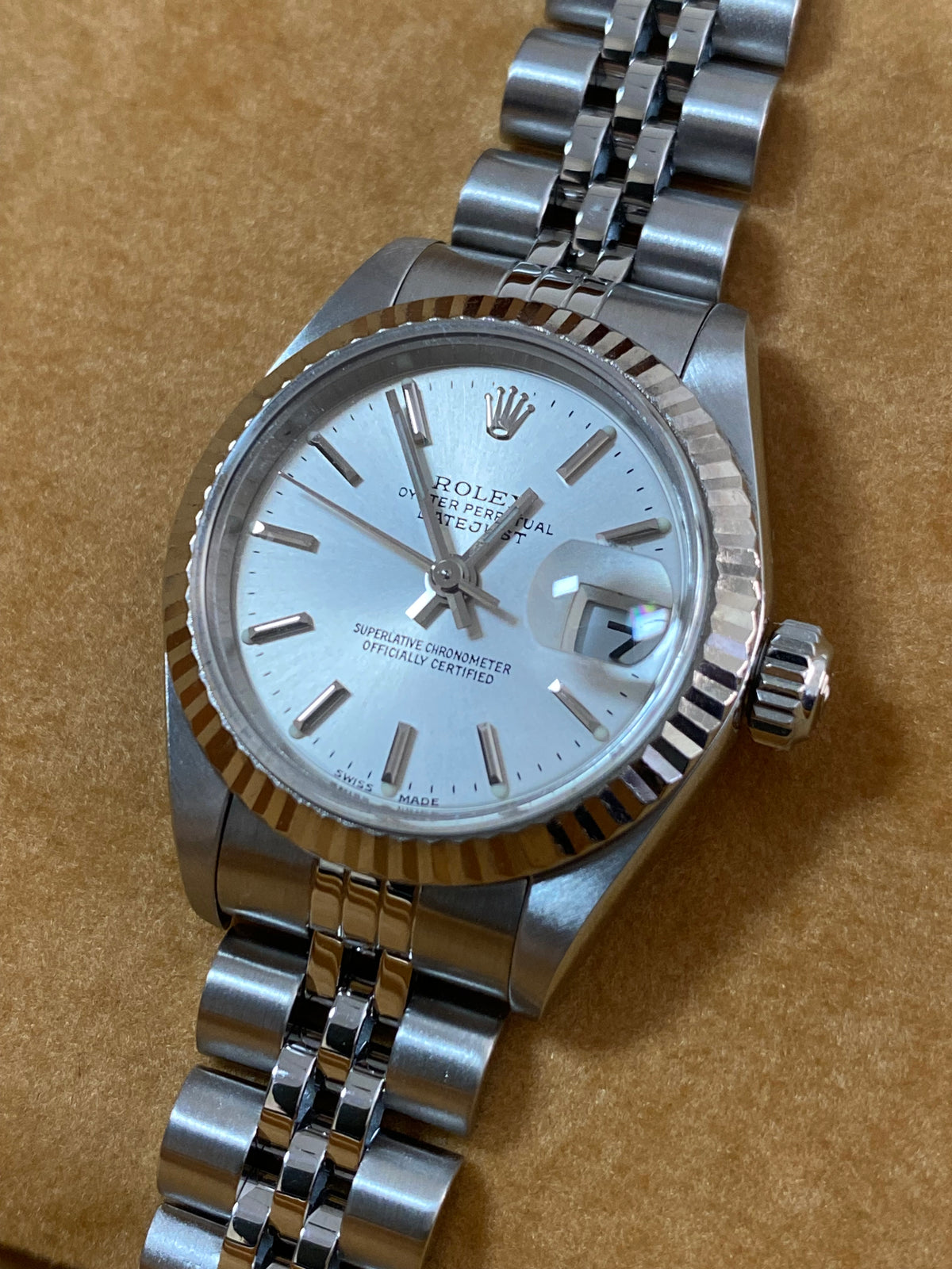 Rolex Steel Lady-Datejust 26 - P serial - Fluted Bezel - Silver Index Dial - Jubilee Bracelet - 79174