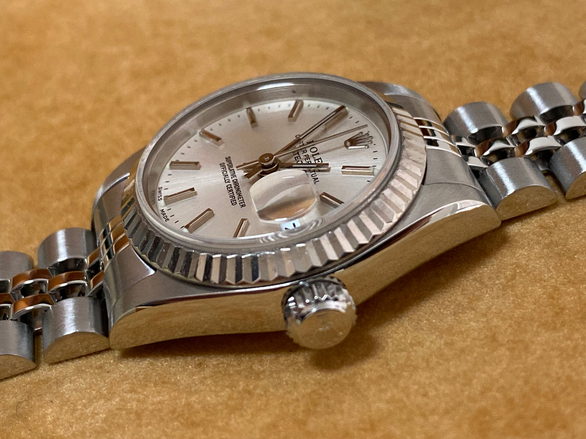 Rolex Steel Lady-Datejust 26 - P serial - Fluted Bezel - Silver Index Dial - Jubilee Bracelet - 79174