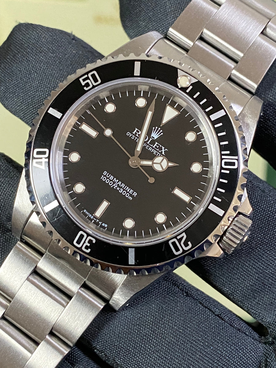 Rolex Steel No-Date Submariner - T Serial - Pre Ceramic Bezel - Black Dial - 14060