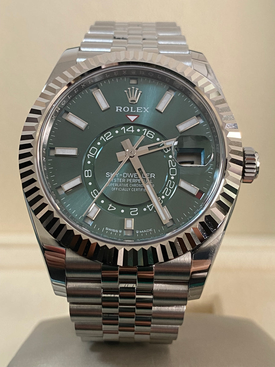 Rolex Steel Sky-Dweller - 2024 - Mint Green Dial - Jubilee Bracelet - 336934 *FULL SET*