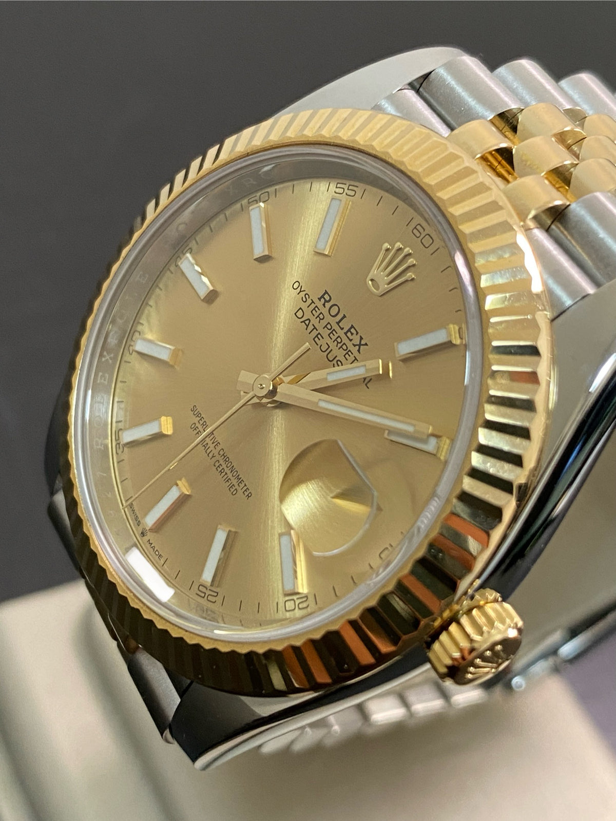 Rolex Steel and Yellow Gold Datejust 41 - 2019 - Fluted Bezel - Champagne Index Dial - Jubilee Bracelet - 126333 *FULL SET*