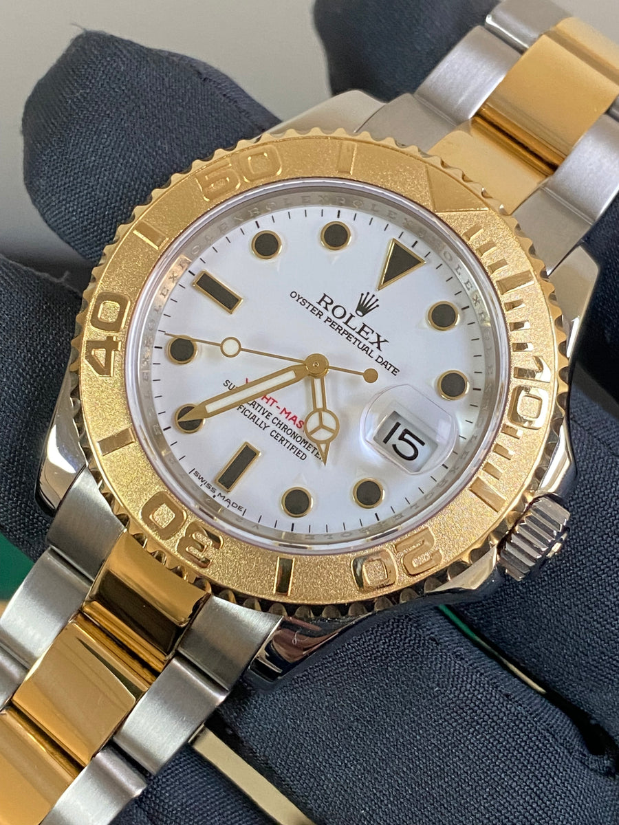 Rolex Steel and Yellow Gold Yacht-Master 40 - V Serial - White Dial - 16623