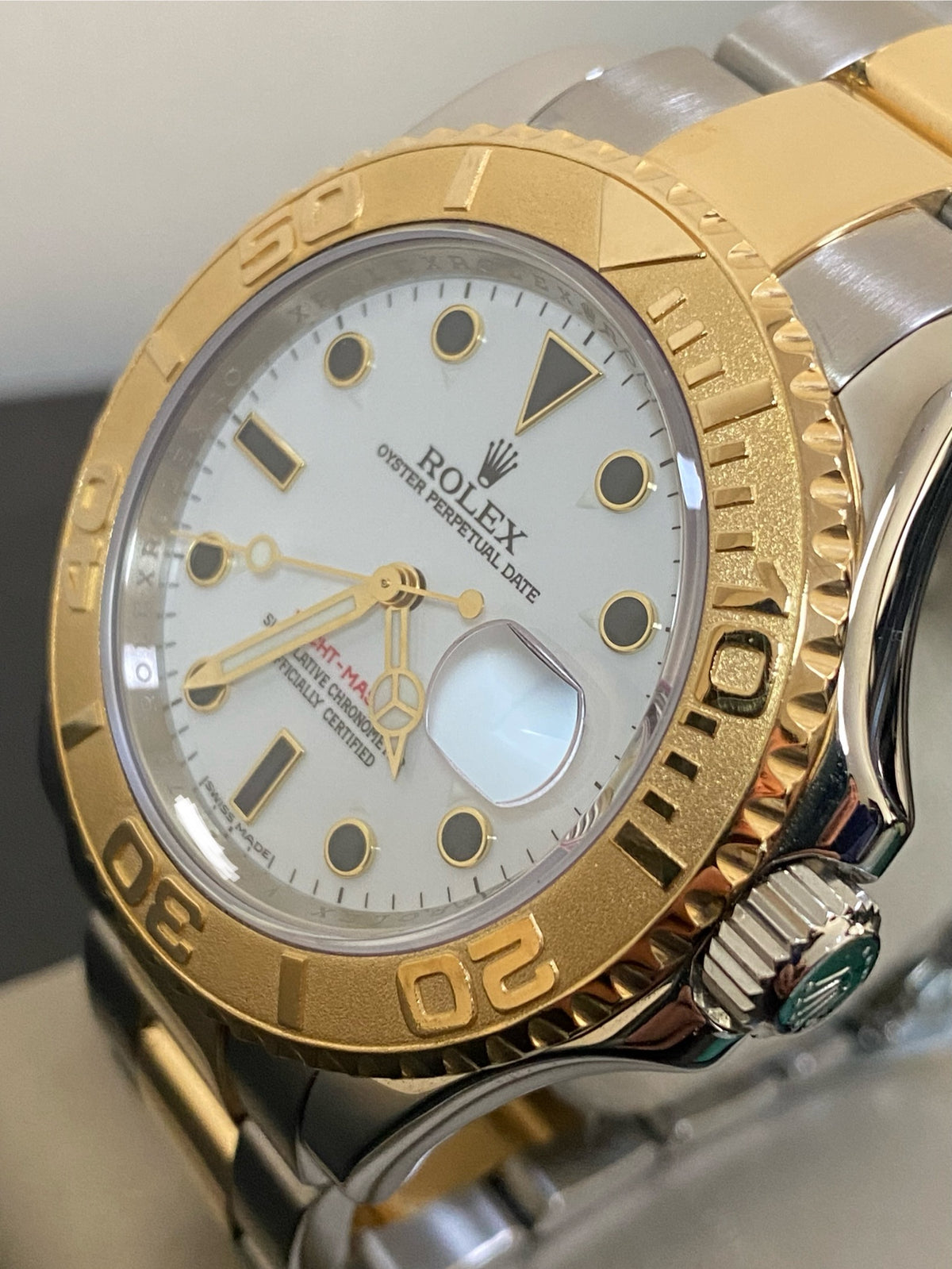 Rolex Steel and Yellow Gold Yacht-Master 40 - V Serial - White Dial - 16623