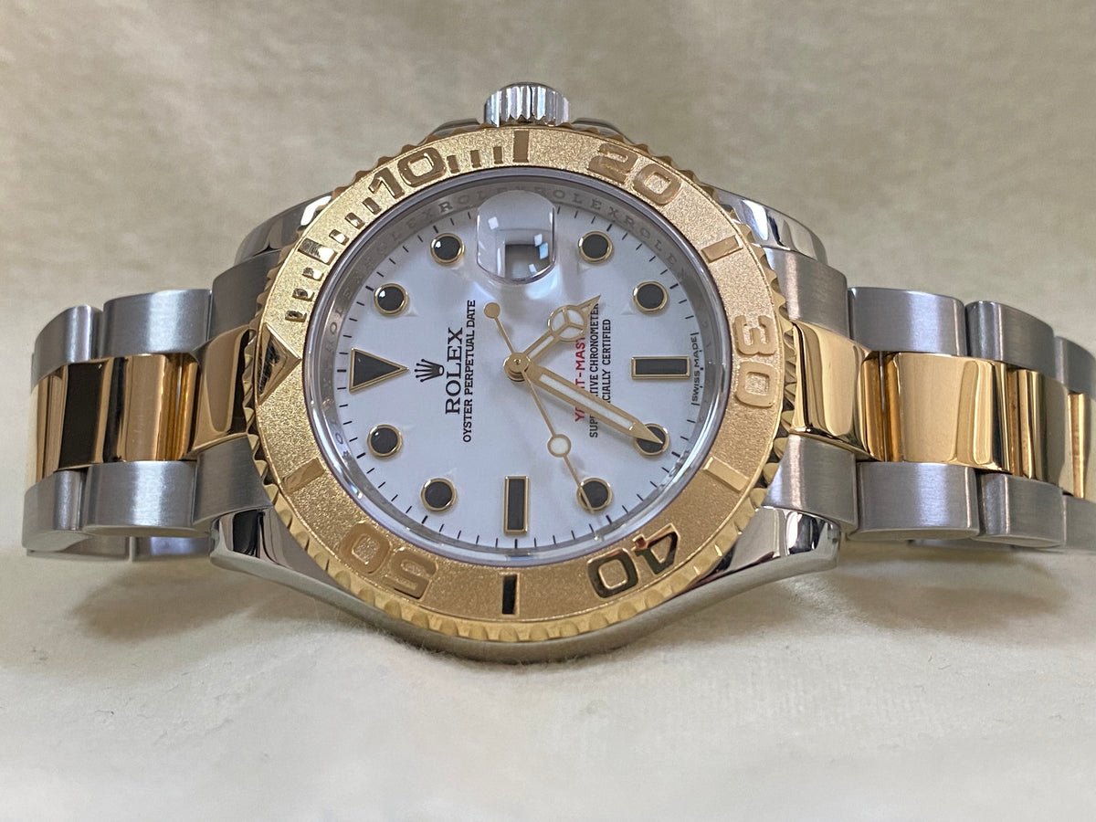 Rolex Steel and Yellow Gold Yacht-Master 40 - V Serial - White Dial - 16623