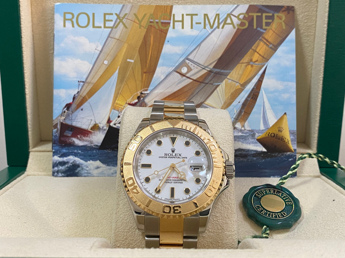 Rolex Steel and Yellow Gold Yacht-Master 40 - V Serial - White Dial - 16623