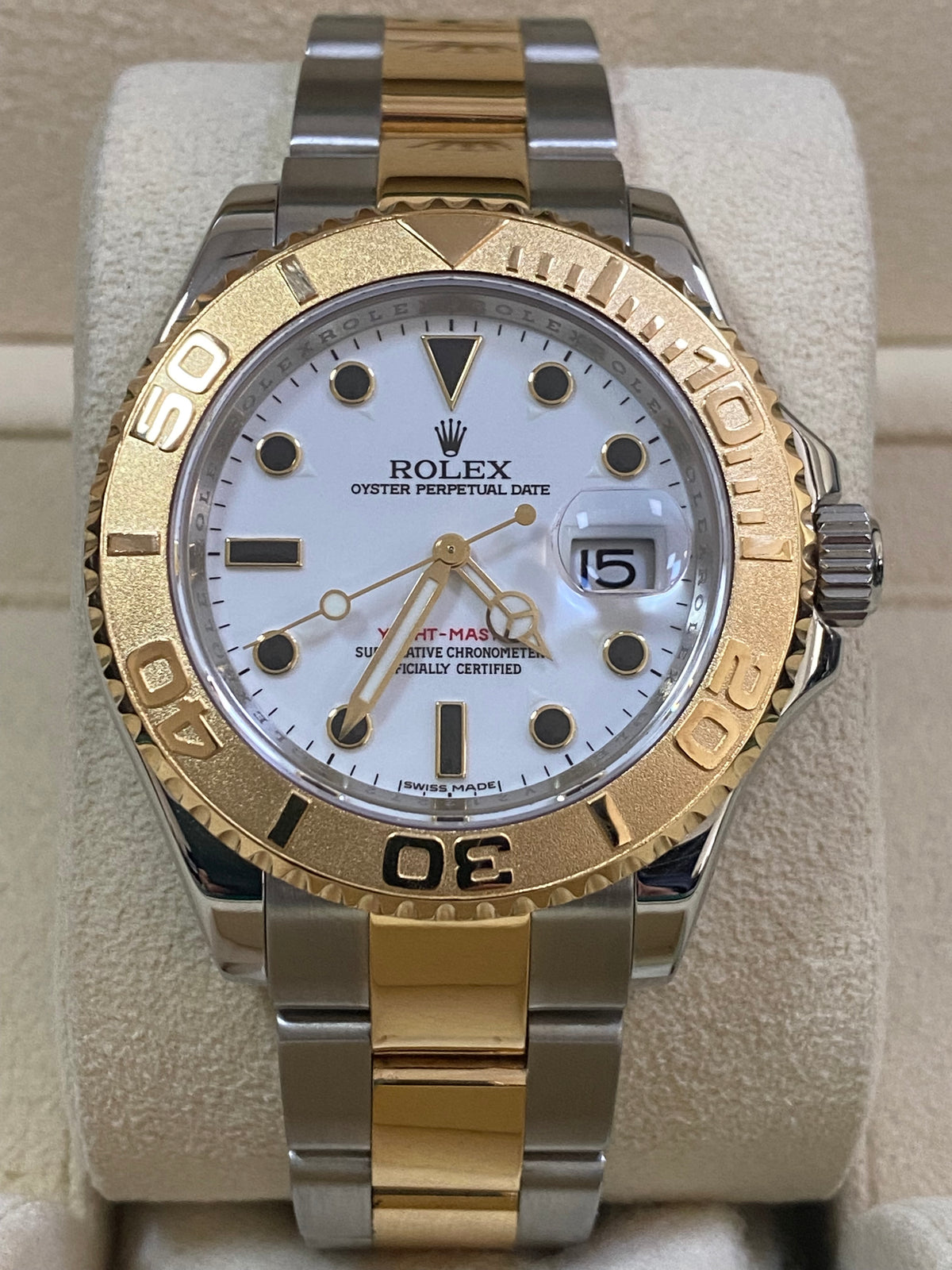 Rolex Steel and Yellow Gold Yacht-Master 40 - V Serial - White Dial - 16623