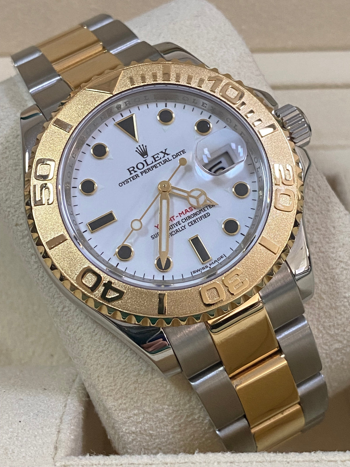 Rolex Steel and Yellow Gold Yacht-Master 40 - V Serial - White Dial - 16623