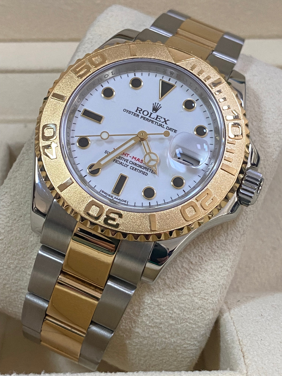 Rolex Steel and Yellow Gold Yacht-Master 40 - V Serial - White Dial - 16623