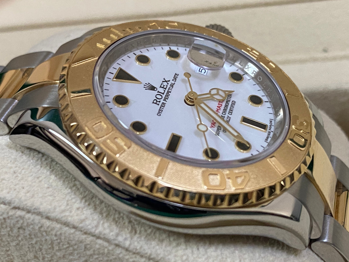 Rolex Steel and Yellow Gold Yacht-Master 40 - V Serial - White Dial - 16623