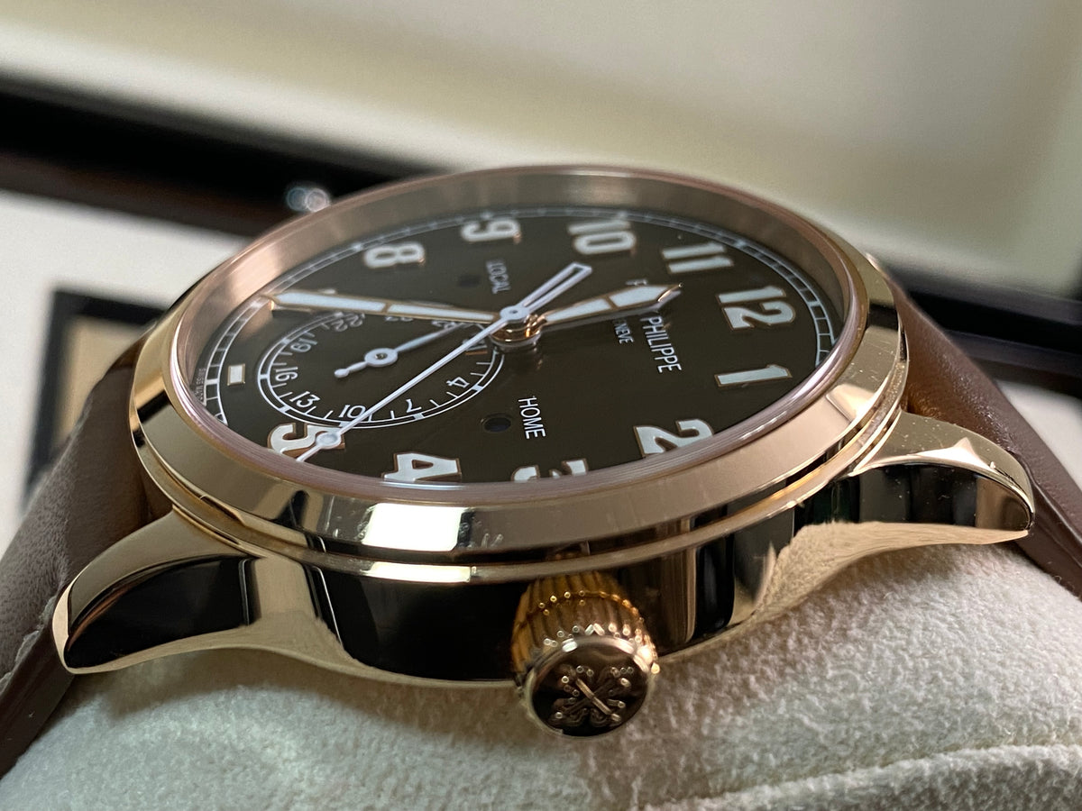 Patek Philippe Complications Calatrava Pilot Travel Time - 42 mm - 2023 - Rose Gold - Chocolate Dial - 5524R-001 *FULL SET*