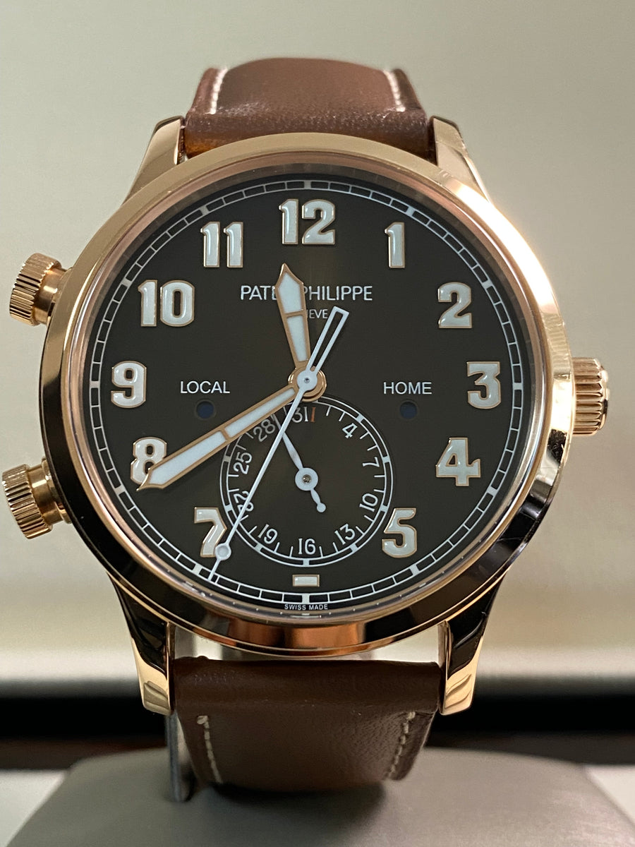 Patek Philippe Complications Calatrava Pilot Travel Time - 42 mm - 2023 - Rose Gold - Chocolate Dial - 5524R-001 *FULL SET*