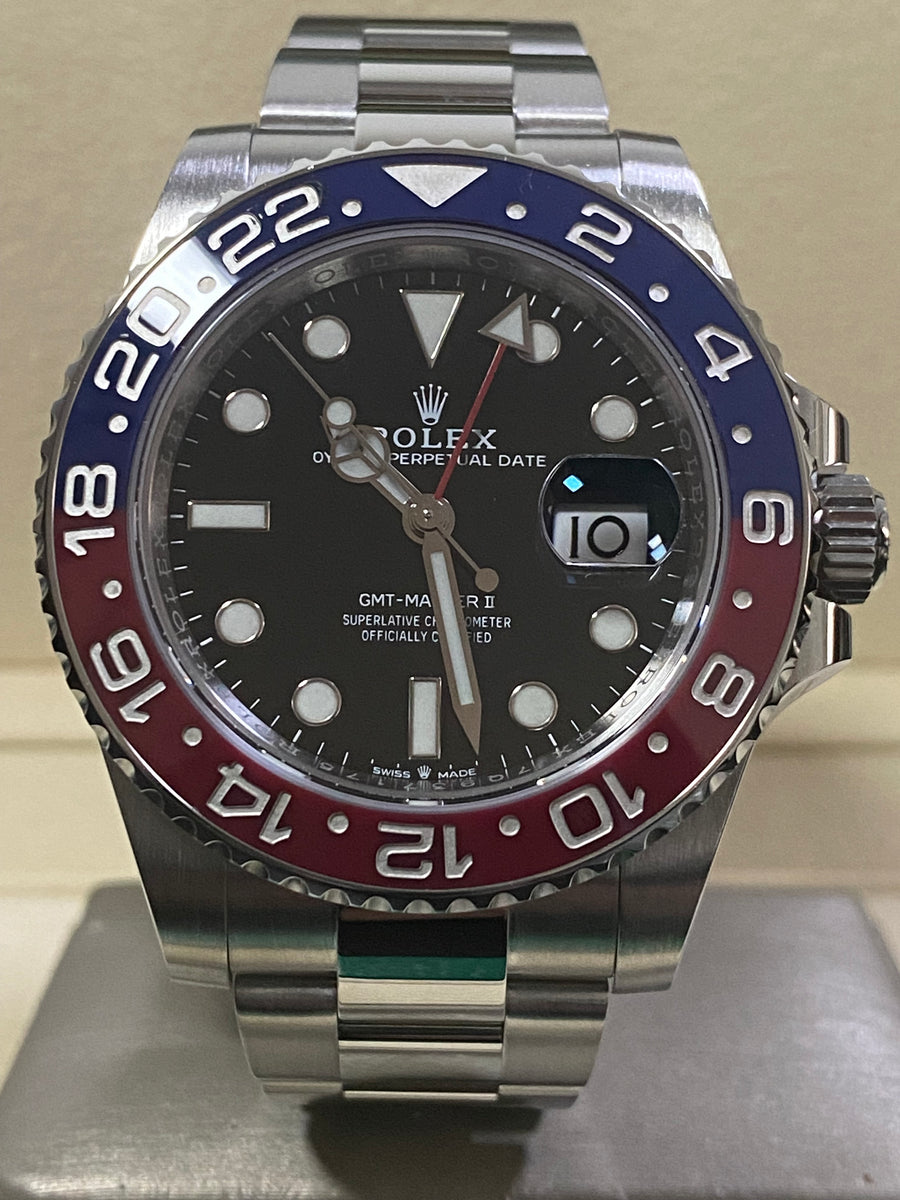 Rolex Oystersteel GMT-Master II - 2021 -"Pepsi" - Black Dial - Oyster Bracelet - 126710BLRO