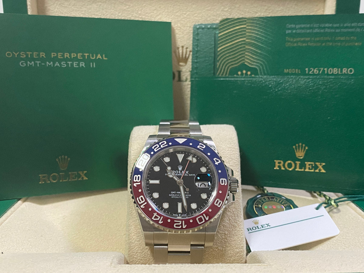 Rolex Oystersteel GMT-Master II - 2021 -"Pepsi" - Black Dial - Oyster Bracelet - 126710BLRO