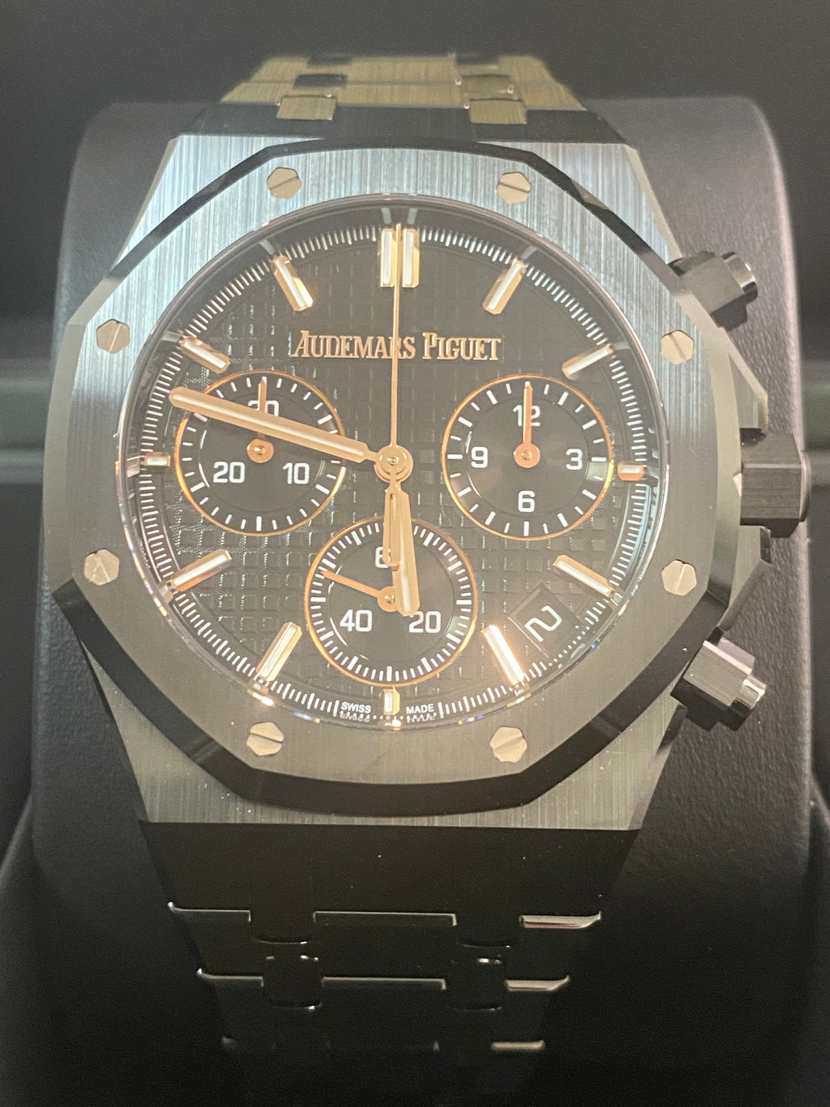 Audemars Piguet Royal Oak Chronograph Black Ceramic- 2024 - Black Grand Tapisserie Dial - 26240CE *FULL SET*