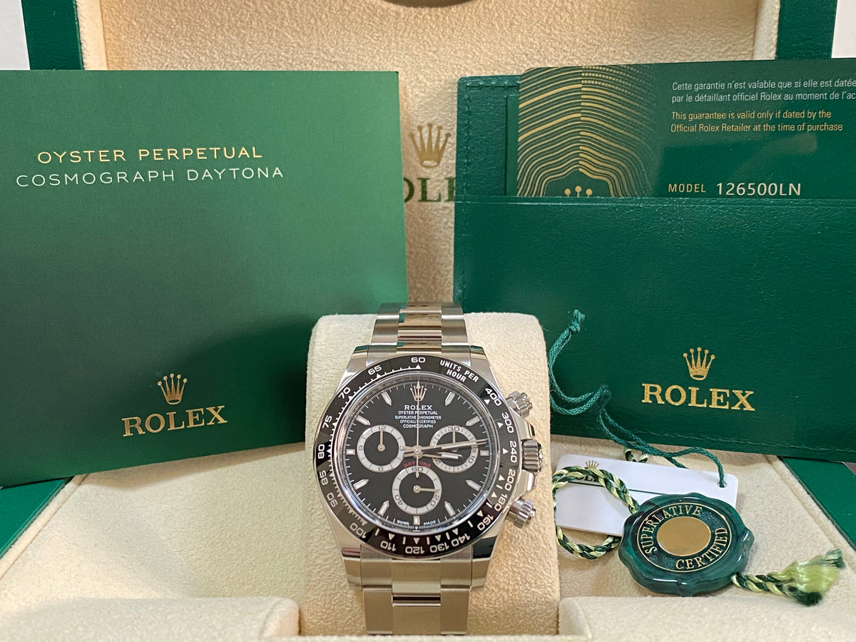 Rolex Steel Cosmograph Daytona - 2024 - Black Index Dial - 126500LN