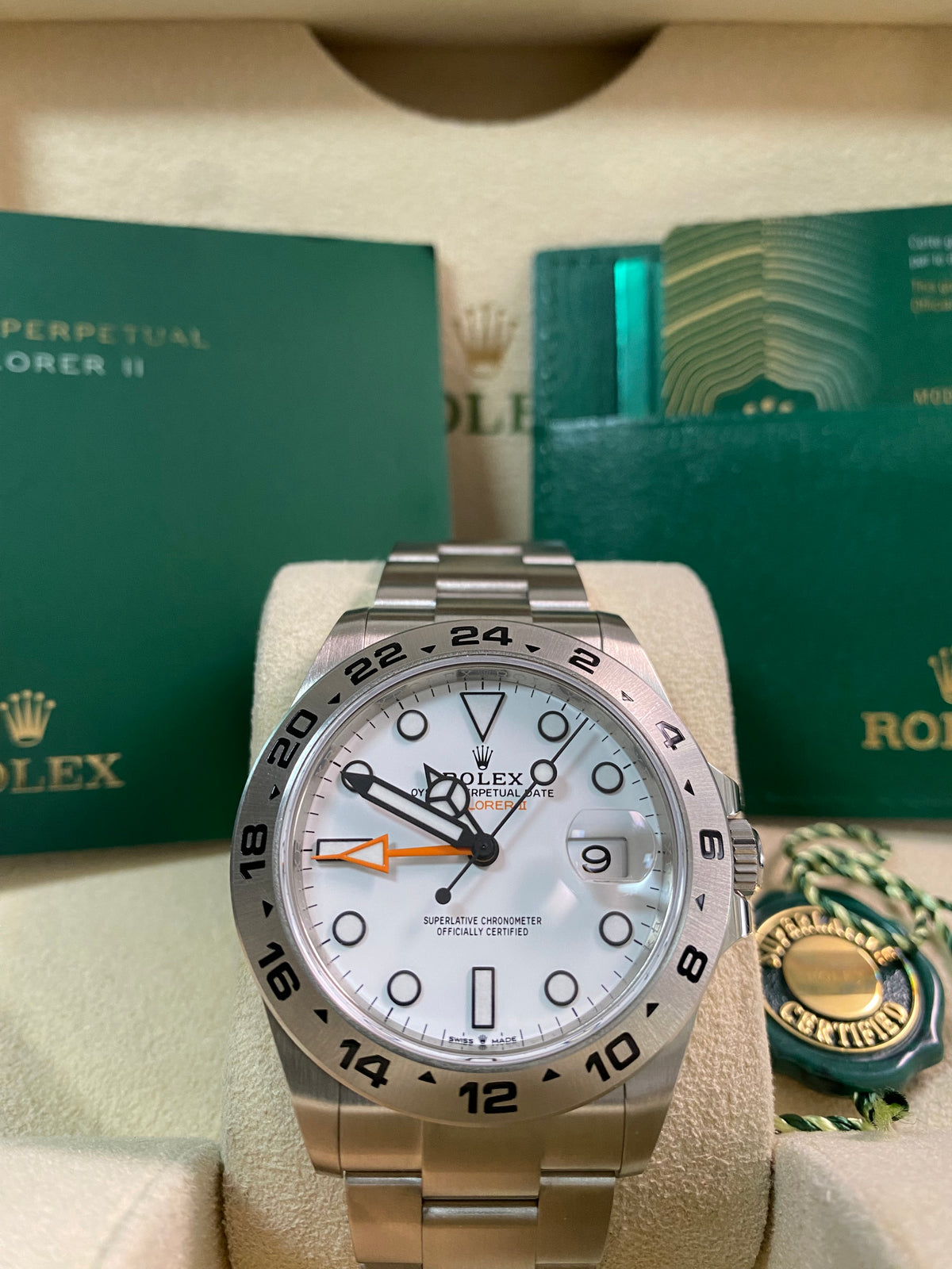 Rolex Oystersteel Explorer II - 2022 - "Polar" White Dial - Oyster Bracelet - 226570 *FULL SET*