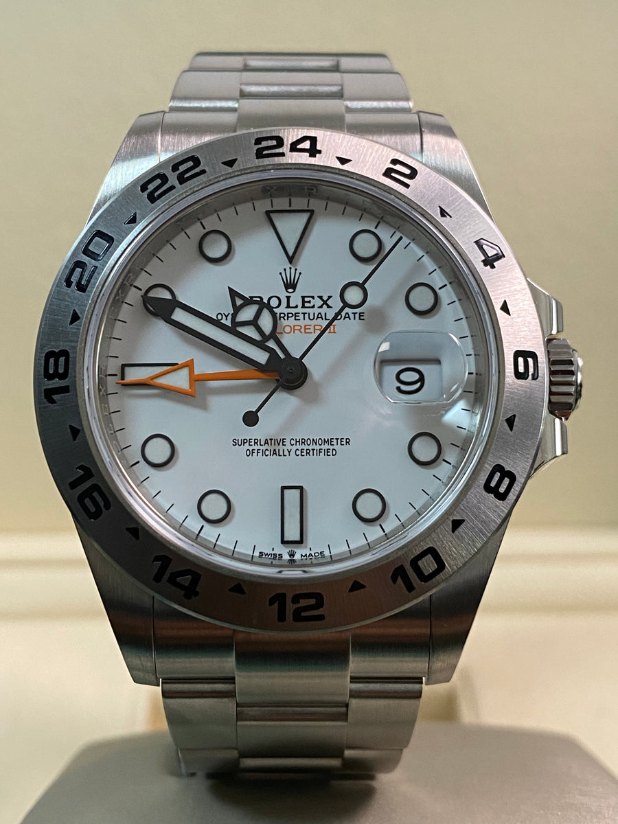 Rolex Oystersteel Explorer II - 2022 - "Polar" White Dial - Oyster Bracelet - 226570 *FULL SET*