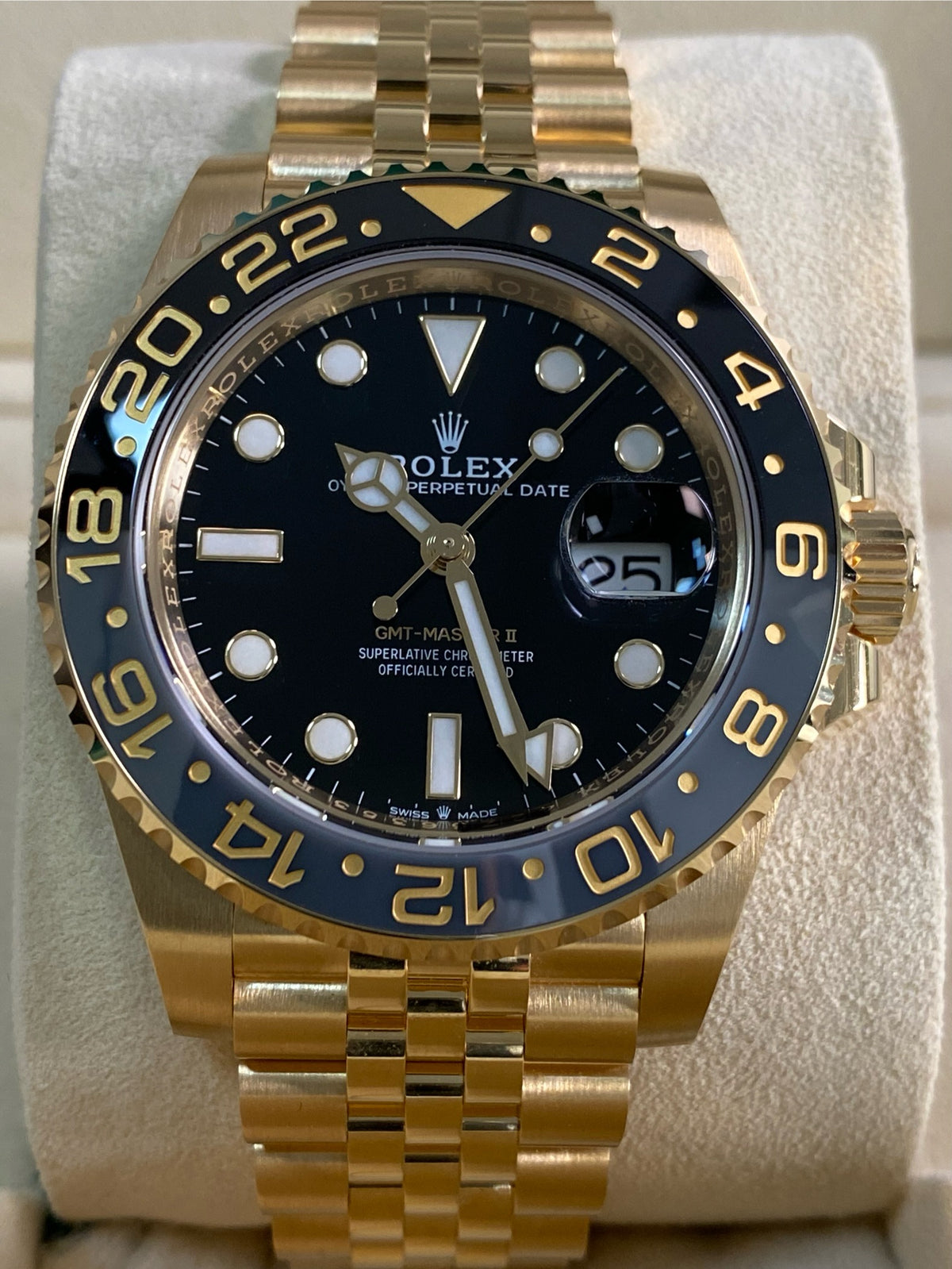 Rolex Yellow Gold GMT-Master II - 2024 - Grey and Black Bezel - Black Dial - Jubilee Bracelet - 126718GRNR *FULL SET*