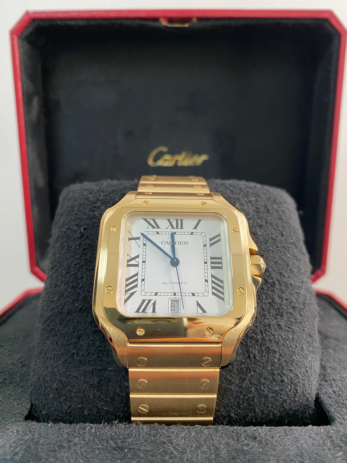 Cartier Santos Yellow Gold - White Roman Dial - Second Bracelet - WGSA0029