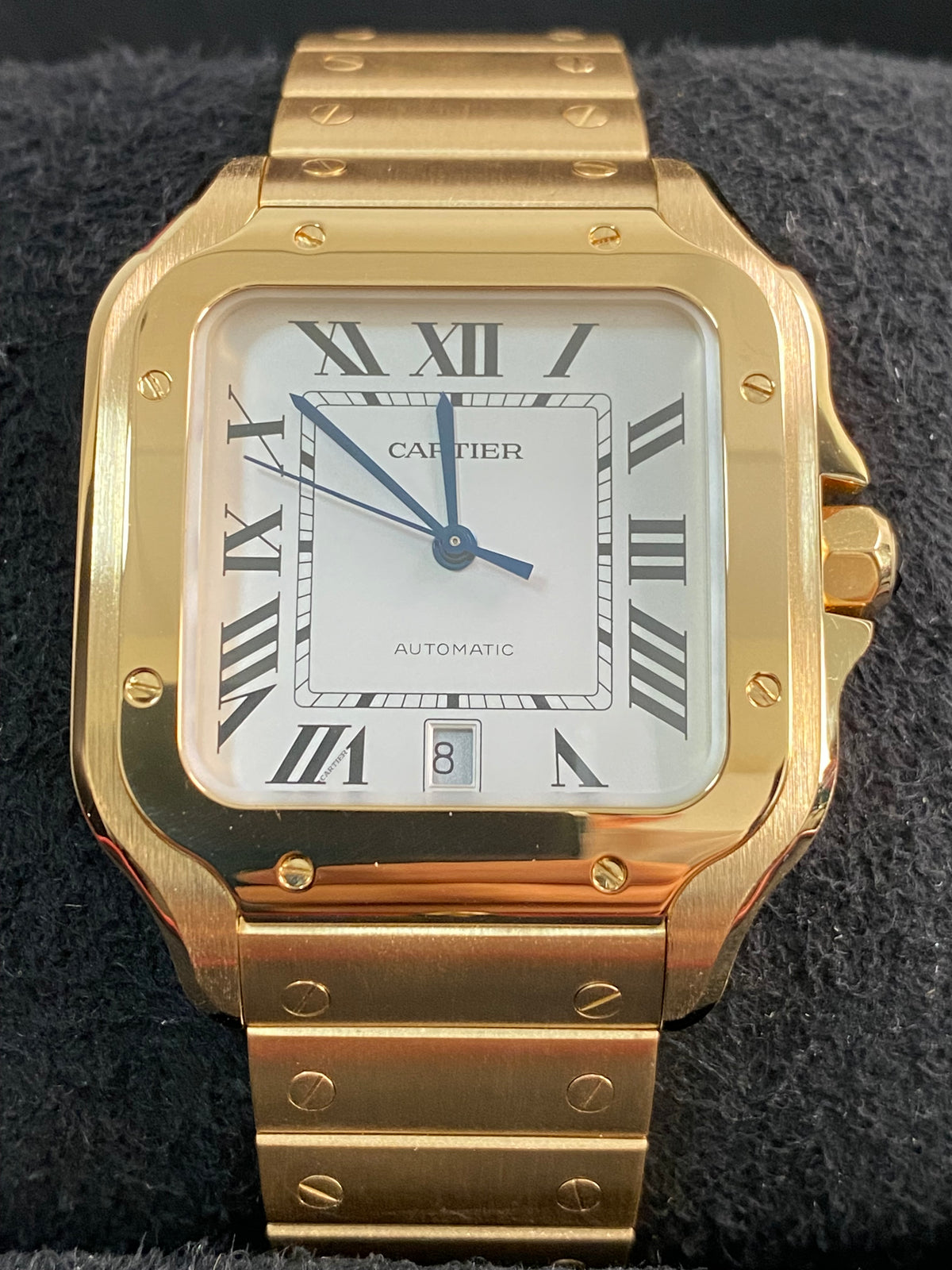 Cartier Santos Yellow Gold - White Roman Dial - Second Bracelet - WGSA0029