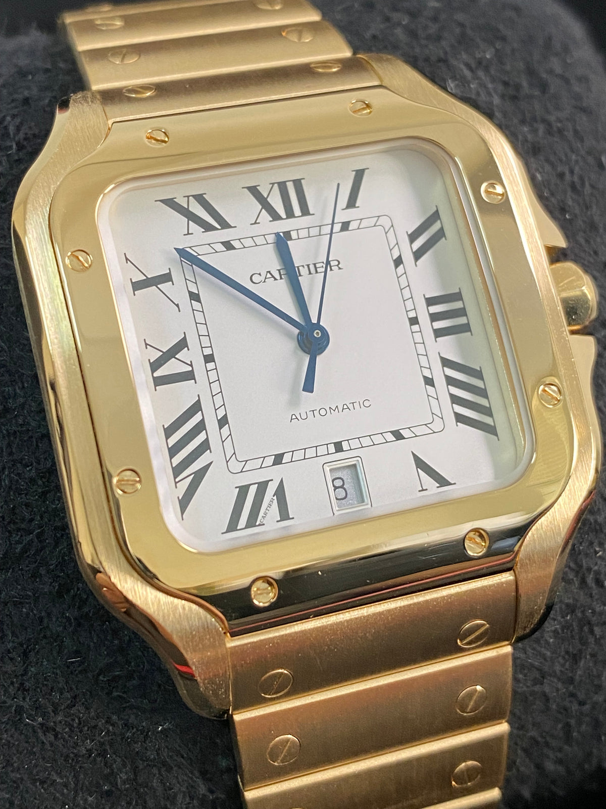 Cartier Santos Yellow Gold - White Roman Dial - Second Bracelet - WGSA0029