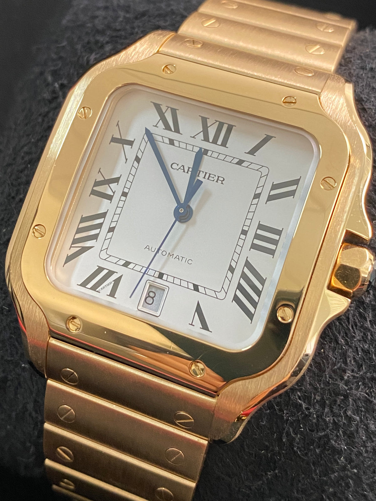 Cartier Santos Yellow Gold - White Roman Dial - Second Bracelet - WGSA0029