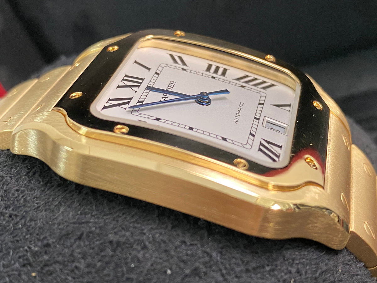 Cartier Santos Yellow Gold - White Roman Dial - Second Bracelet - WGSA0029