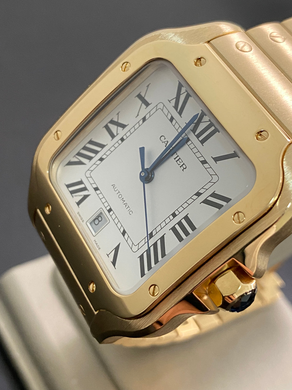 Cartier Santos Yellow Gold - White Roman Dial - Second Bracelet - WGSA0029