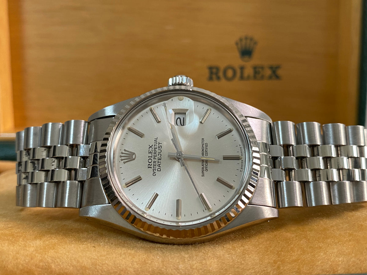 Rolex Steel Datejust 36 - 1985 - Fluted Bezel - Silver Index Dial - Jubilee Bracelet - 16014