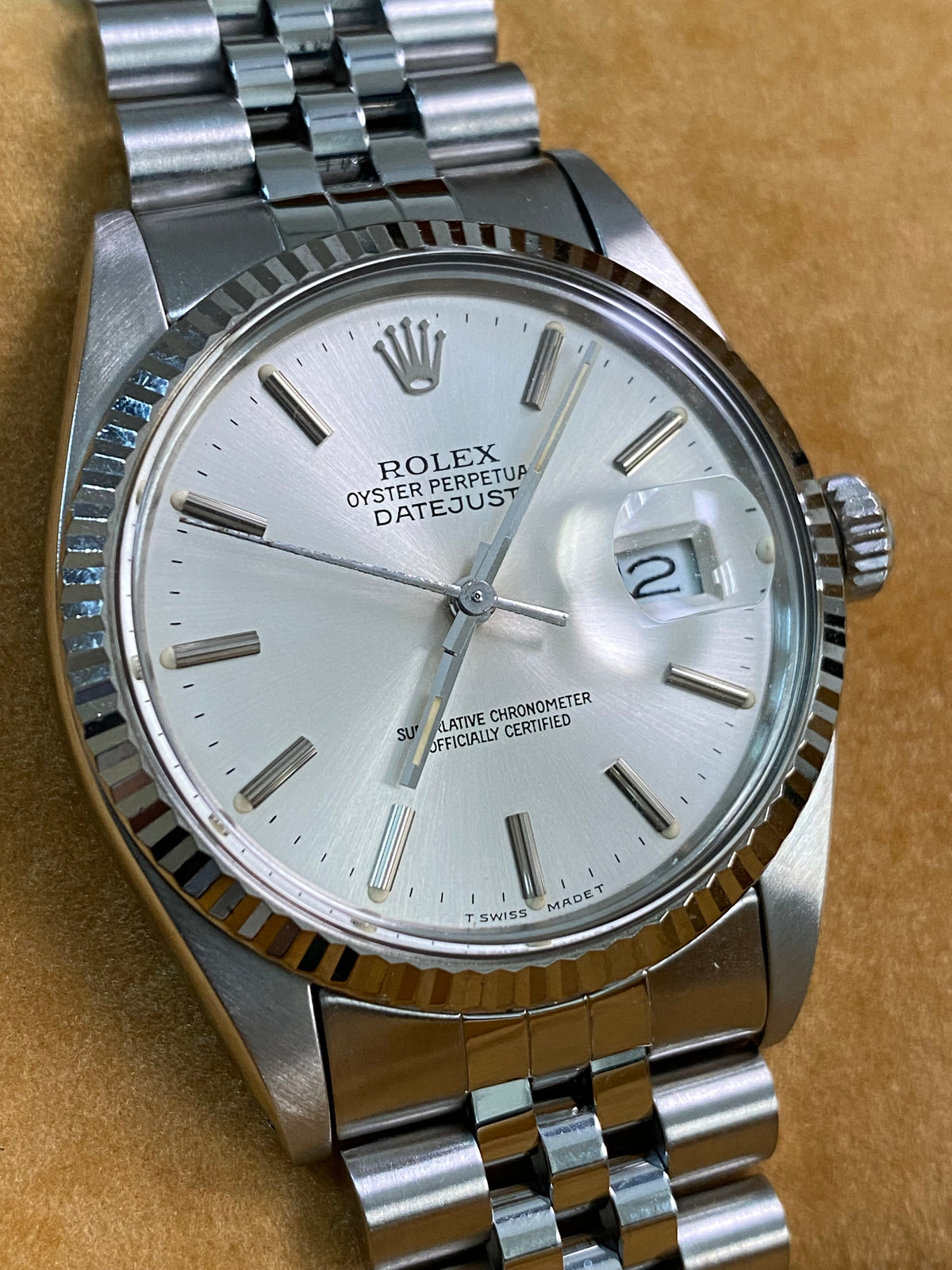 Rolex Steel Datejust 36 - 1985 - Fluted Bezel - Silver Index Dial - Jubilee Bracelet - 16014