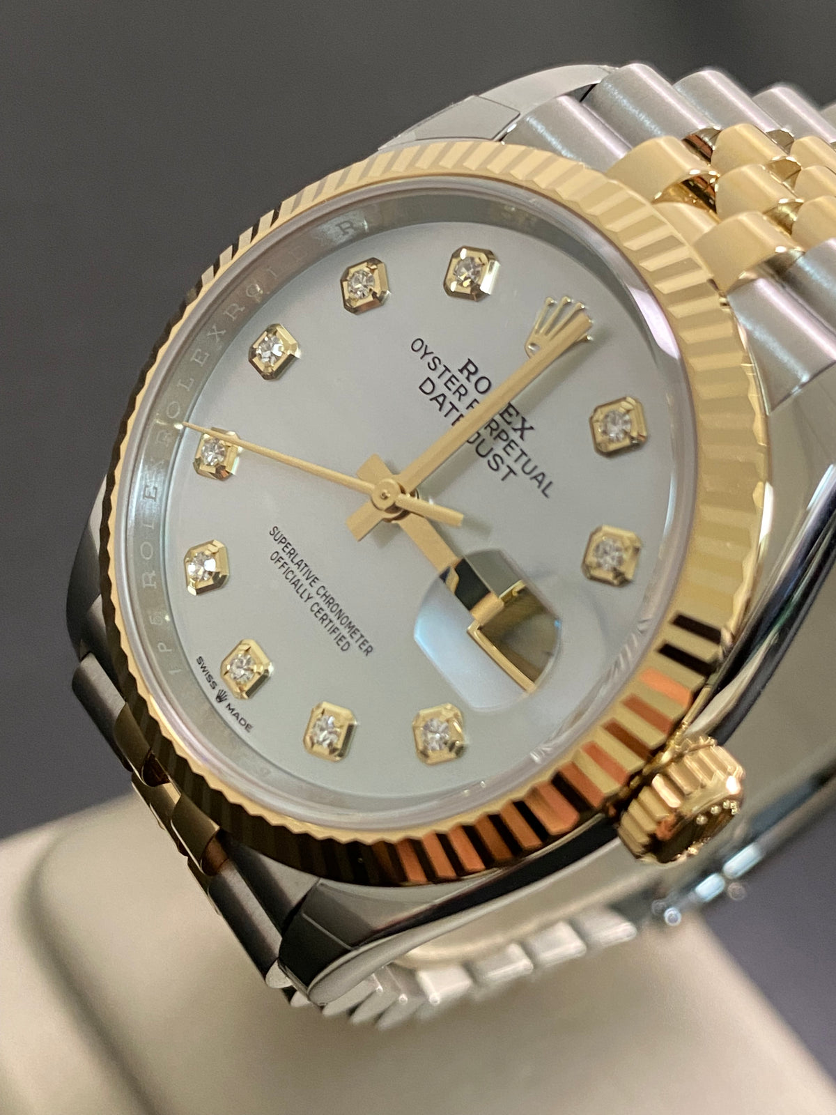 Rolex Yellow Gold Rolesor Datejust 36 - 2024 - Mother-Of-Pearl Diamond Dial - Jubilee Bracelet - 126233 *FULL SET*