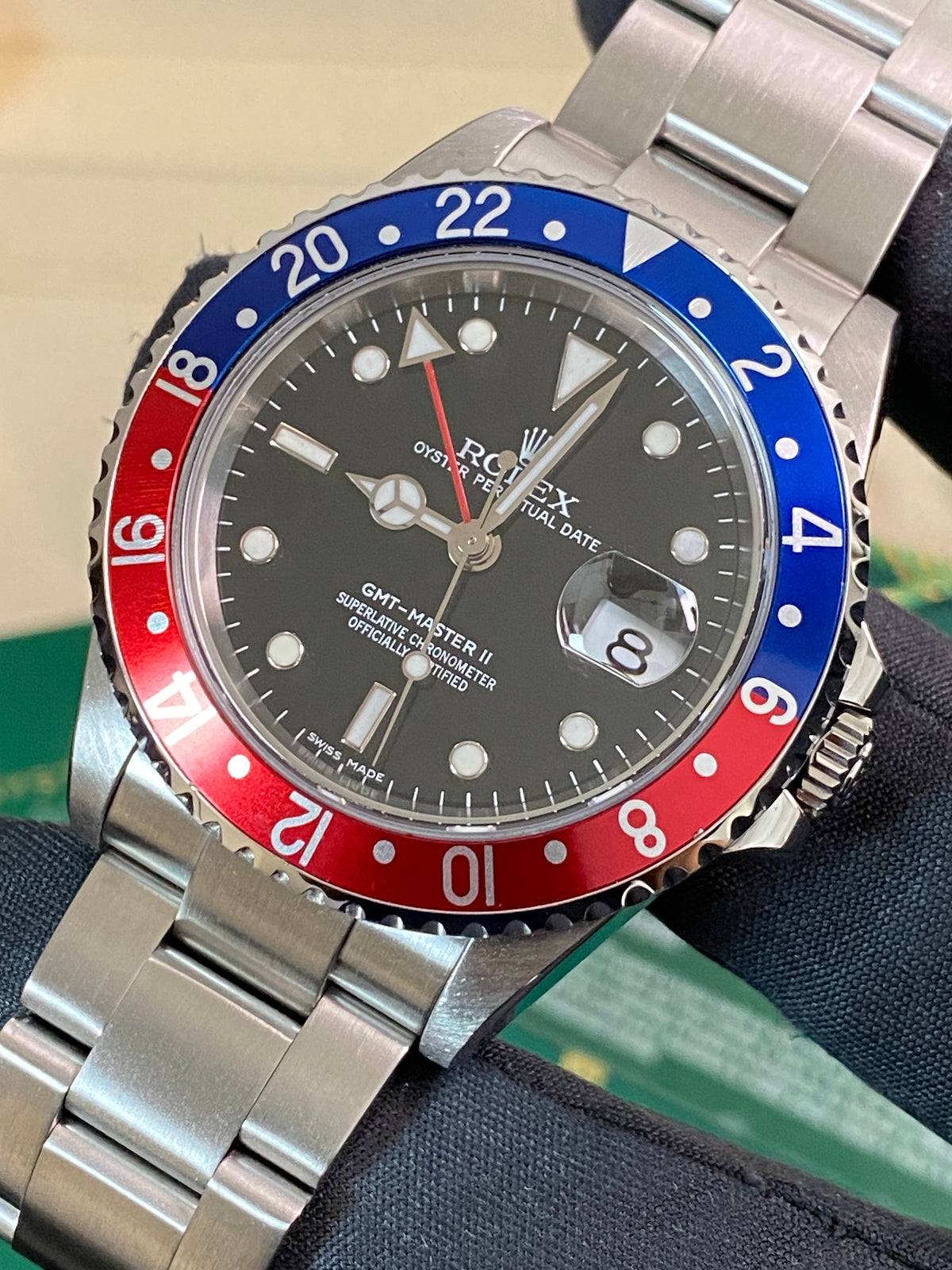 Rolex Steel GMT-Master II -  Z serial - "Pepsi" No Holes Case - 3186 Movement - Stick Dial - Oyster Bracelet - 16710 *FULL SET*