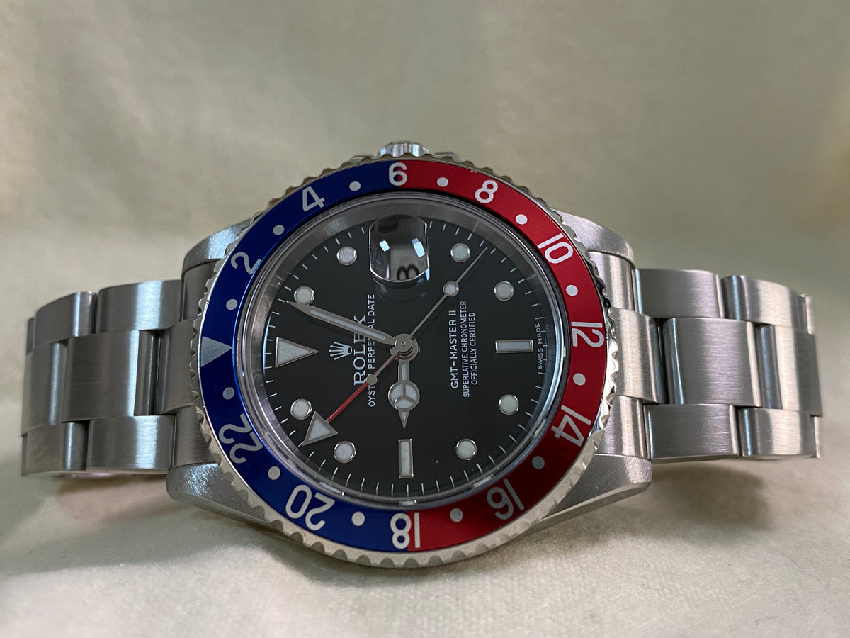 Rolex Steel GMT-Master II -  Z serial - "Pepsi" No Holes Case - 3186 Movement - Stick Dial - Oyster Bracelet - 16710 *FULL SET*