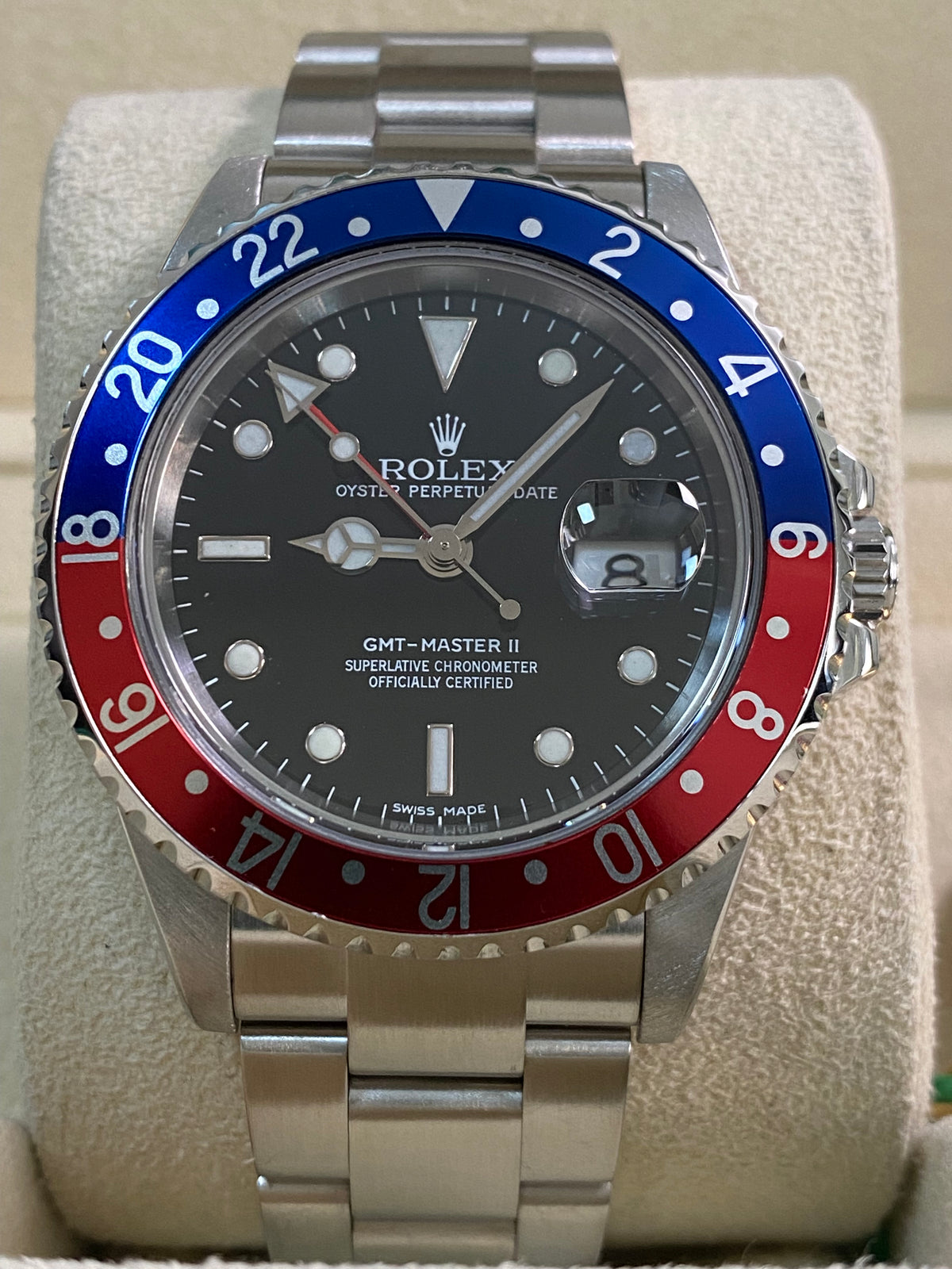 Rolex Steel GMT-Master II -  Z serial - "Pepsi" No Holes Case - 3186 Movement - Stick Dial - Oyster Bracelet - 16710 *FULL SET*