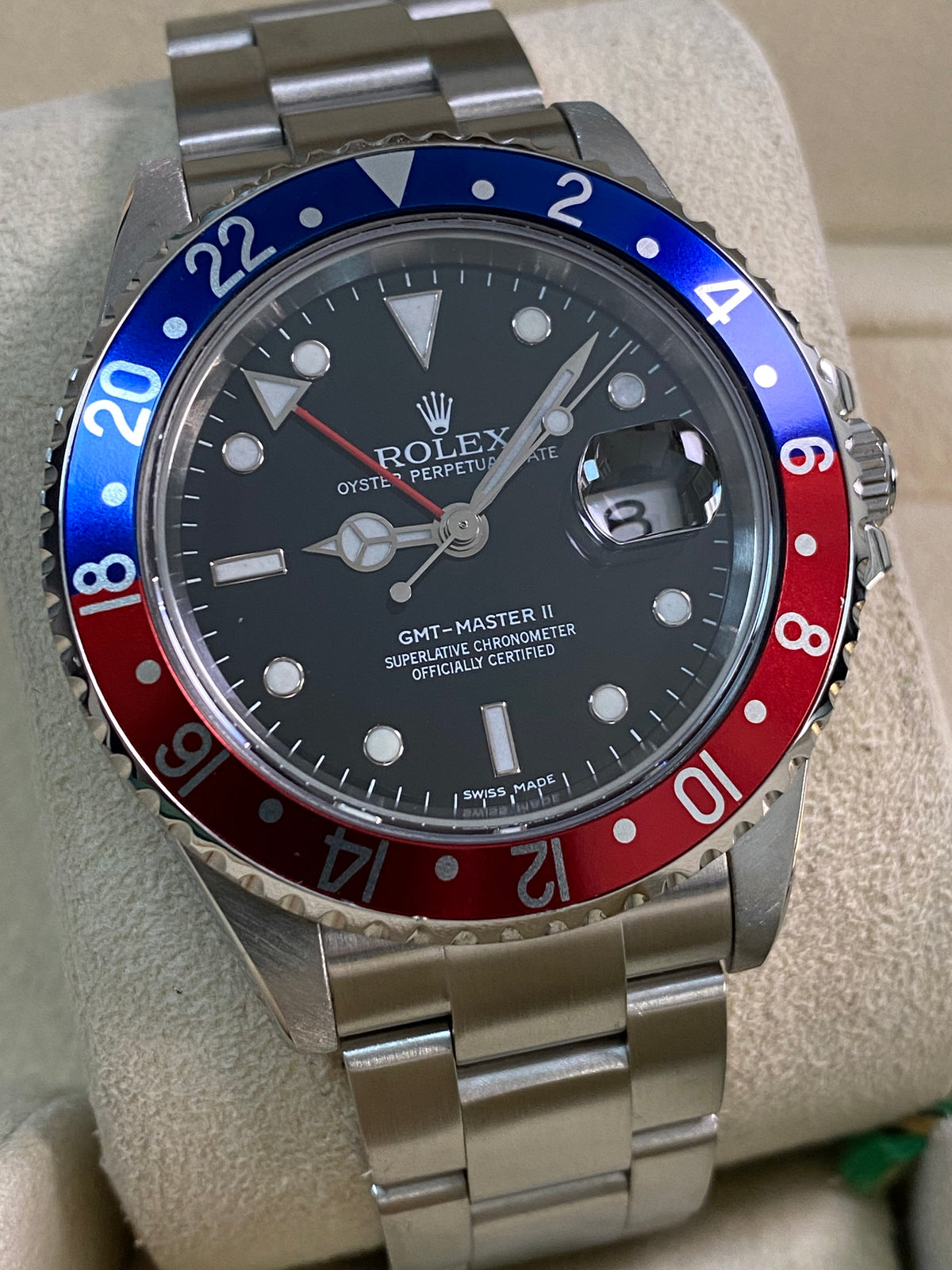 Rolex Steel GMT-Master II -  Z serial - "Pepsi" No Holes Case - 3186 Movement - Stick Dial - Oyster Bracelet - 16710 *FULL SET*