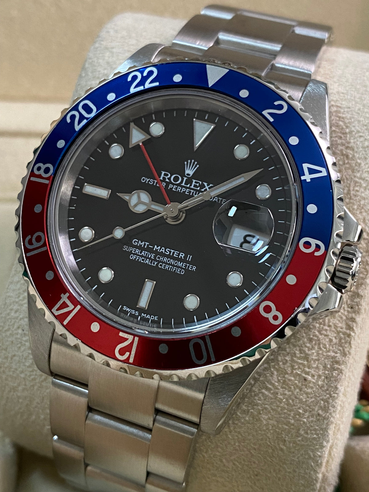 Rolex Steel GMT-Master II -  Z serial - "Pepsi" No Holes Case - 3186 Movement - Stick Dial - Oyster Bracelet - 16710 *FULL SET*