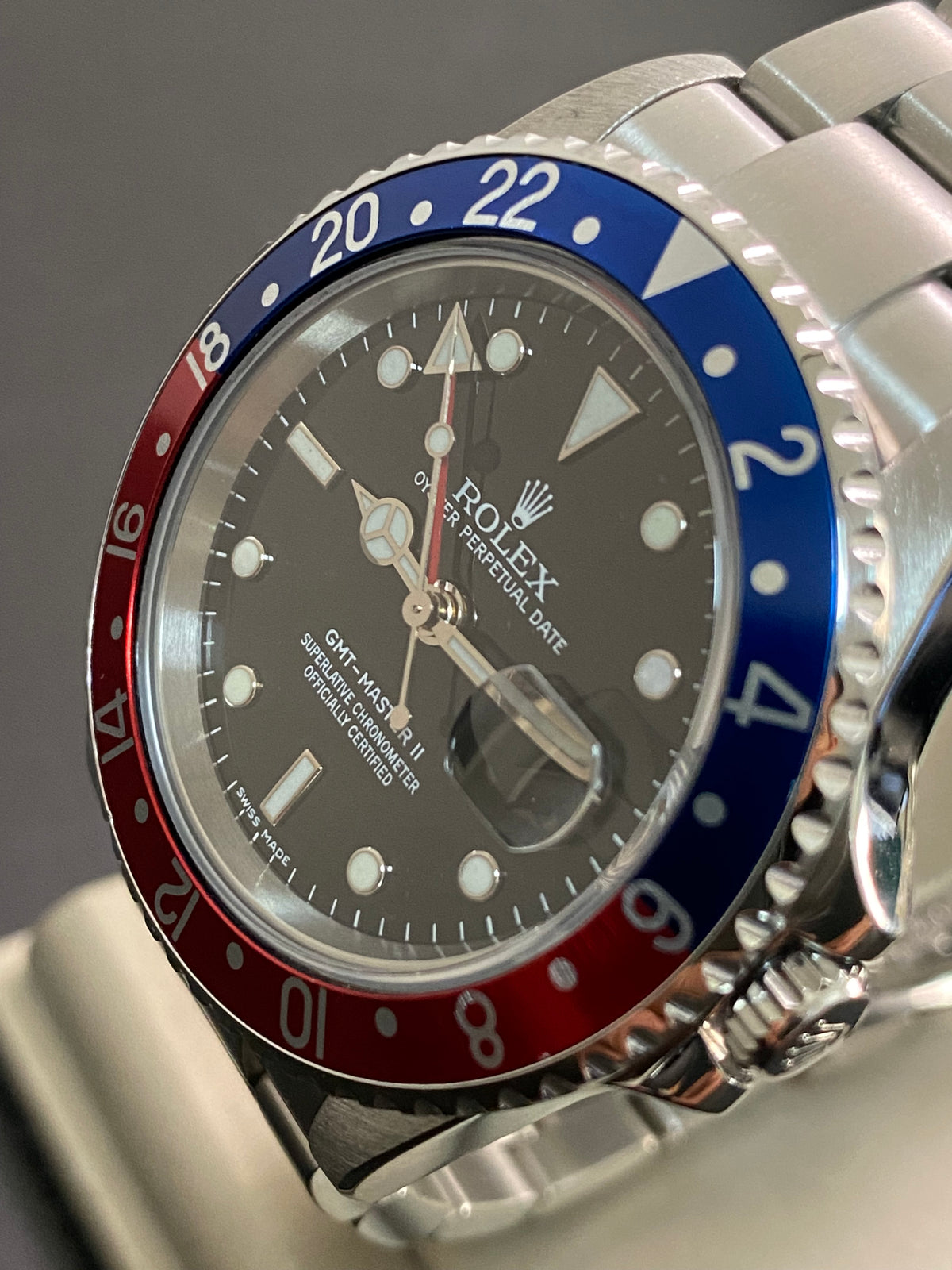 Rolex Steel GMT-Master II -  Z serial - "Pepsi" No Holes Case - 3186 Movement - Stick Dial - Oyster Bracelet - 16710 *FULL SET*