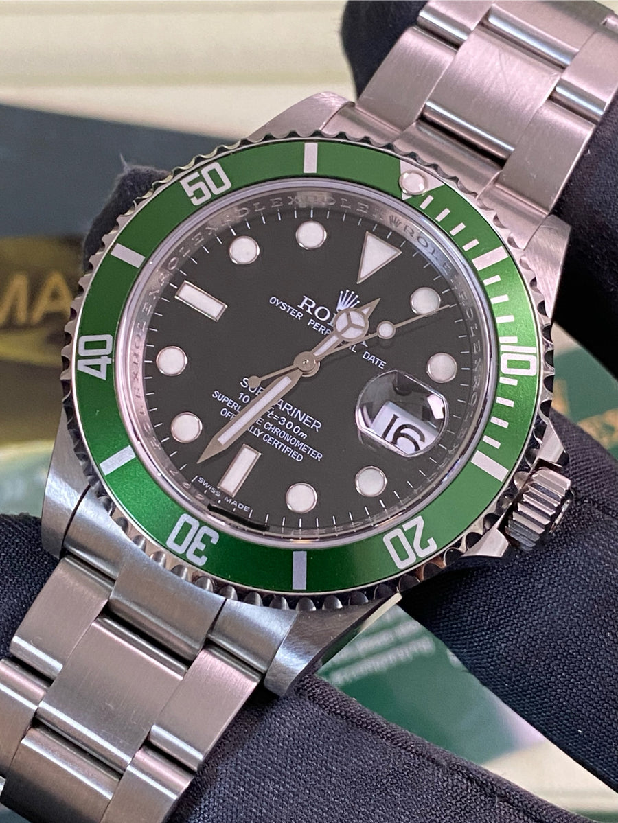 Rolex Steel Submariner Date - V serial - "Kermit" - Pre-Ceramic Bezel - 16610LV *UNPOLISHED*